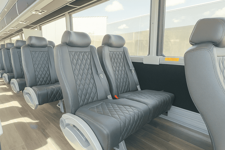 interior of Coach Bus Grand Rapids charter bus